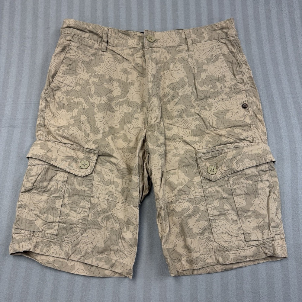 T-Base Topographic Camo‎ Men's Size 34 Cargo Shorts Outdoors Hiking